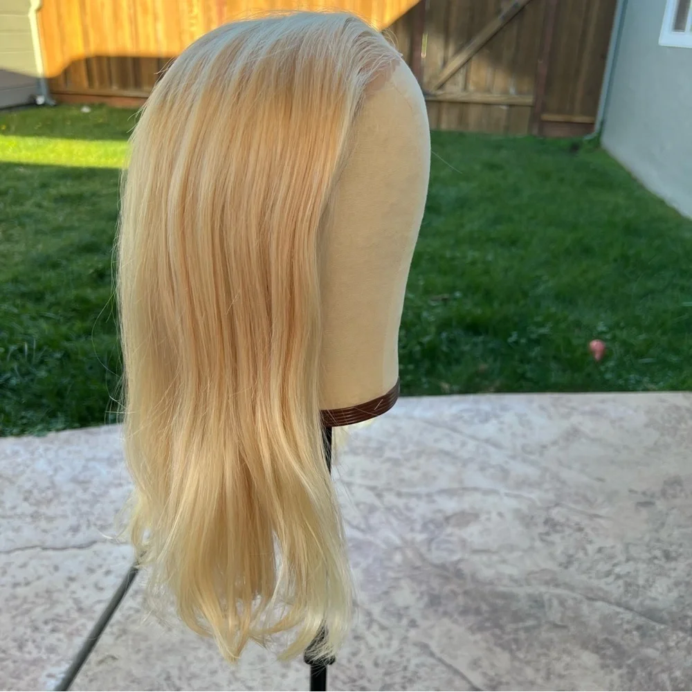 16” Blonde 613 HD 6x5 Lace Front Wig 100% Human Hair 230% Density #NC2